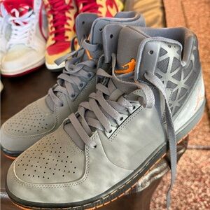 Nike Gray and Orange High-Top Sneakers